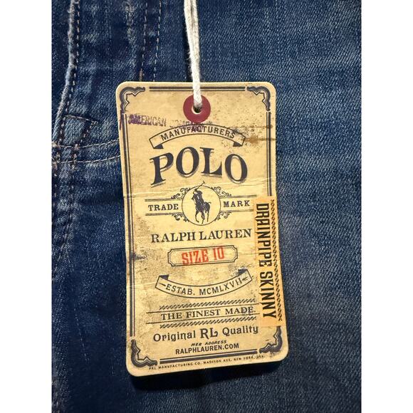 Polo Jeans Co. Women’s Size 10 Blue Faded Drainpipe Skinny Jeans – New - Picture 5 of 10